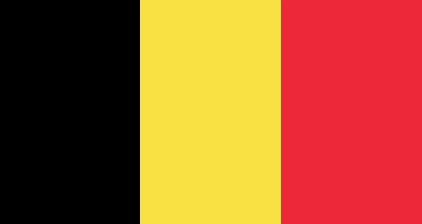 Flag of Belgium: three vertical stripes of black, yellow, and red.