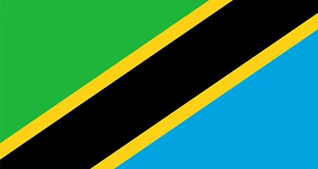 The Tanzania flag features green, yellow, black, and blue diagonal stripes.
