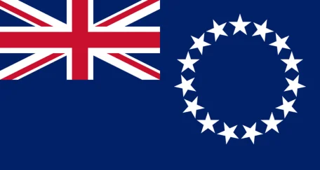 Blue field, Union Jack (canton), and 15 white stars. 