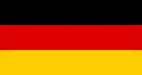 Flag of Germany: three horizontal stripes of black, red, and gold.