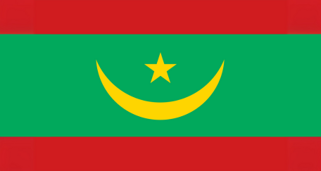 The flag of Mauritania features a green field with a yellow crescent and a five-pointed star in the center. The green symbolizes Islam, while the yellow represents the country's mineral wealth.