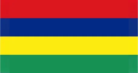 Mauritius’ national flag, called the Four Bands, features four stripes: red for the fight for independence, blue for the Indian Ocean, yellow for a bright future, and green for the island's lush vegetation.