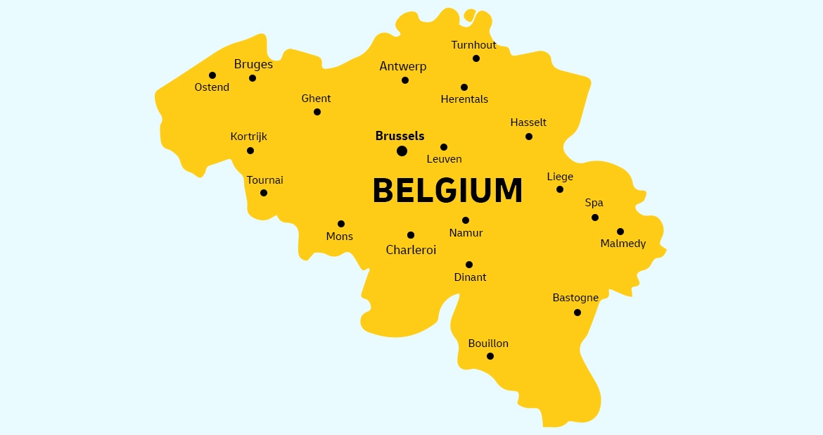 Belgium country map