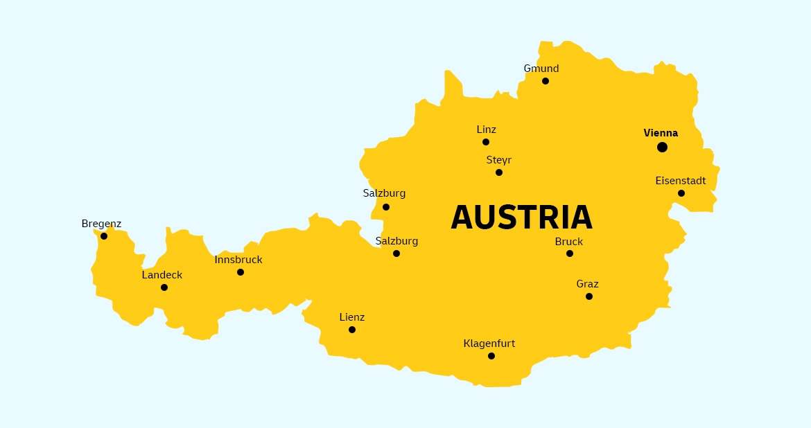 Austria Country Map