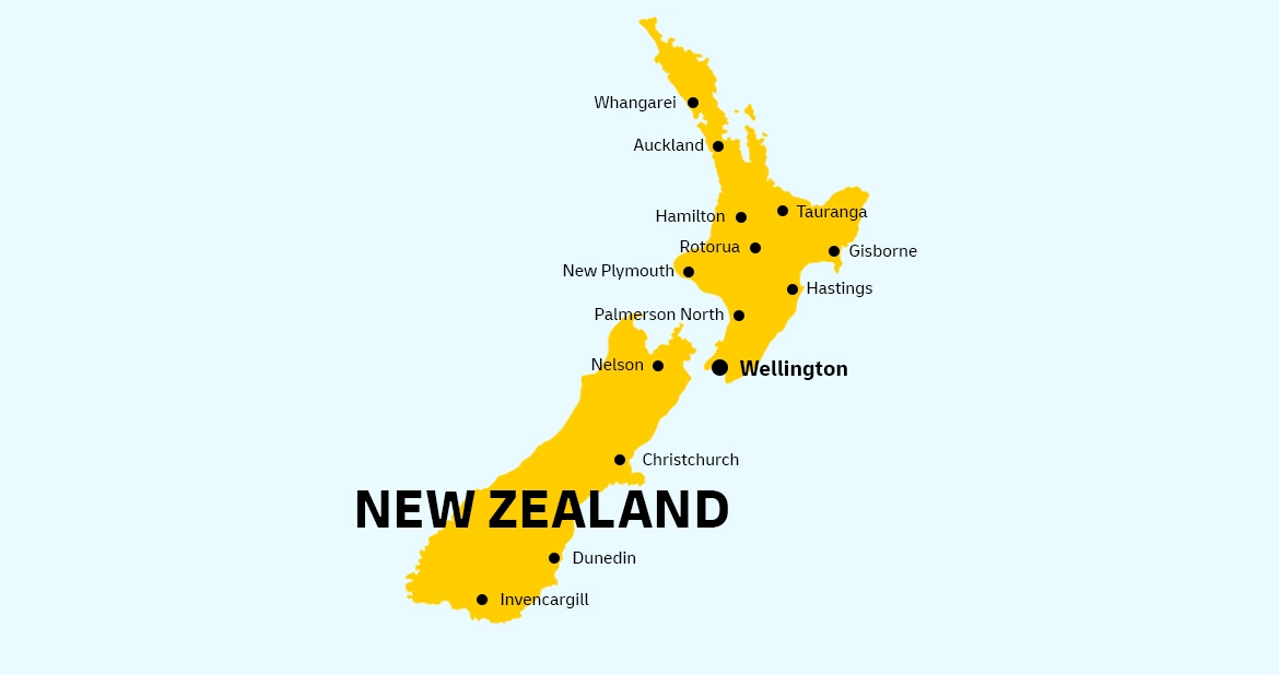 New Zealand map