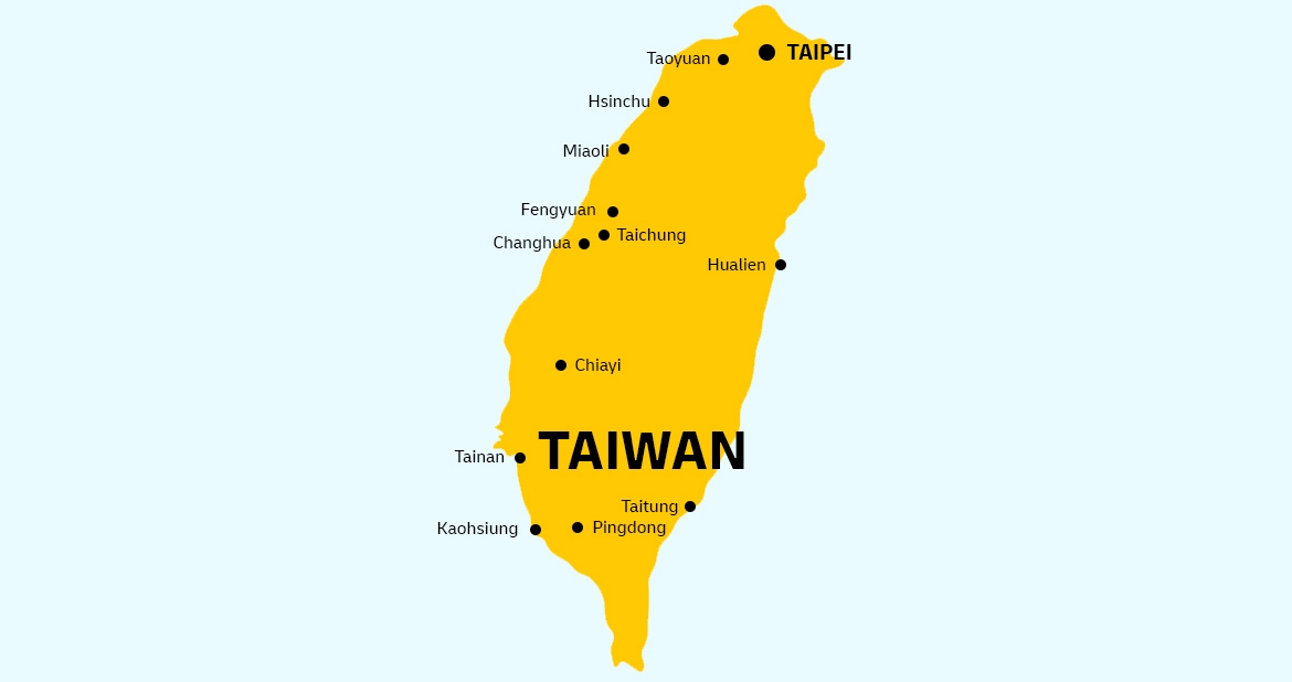 Taiwan country map